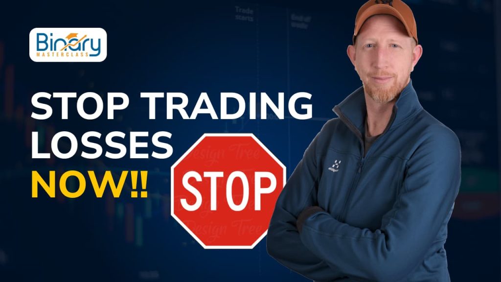 thumbnail with Jason from Binary Masterclass for people to stop having binary options trading losses